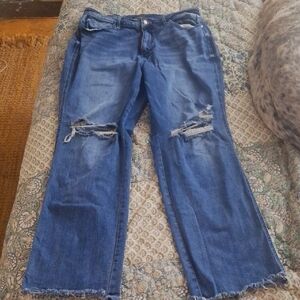 Distressed Blue Denim Jeans